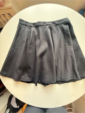 Alice + Olivia Black Flared Skater Mini with Smooth Waistband